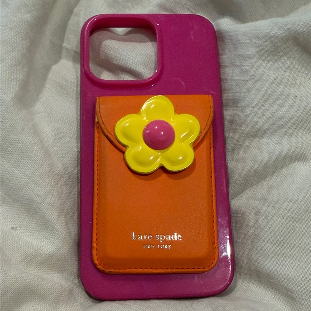 Kate Spade Iphone 16 pro max Vibrant Pink and Orange Floral Phone Case